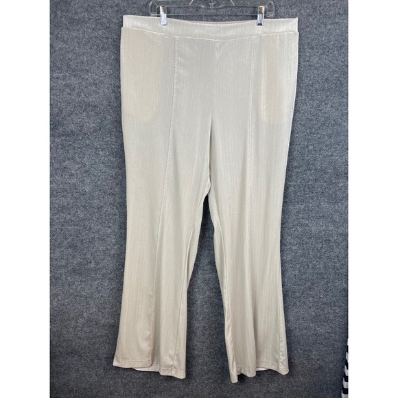 LuLaRoe Pants - LuLaRoe Luxe Wide Leg Pants Womens XL Champagne Beige Excellent Shimmer Pleated